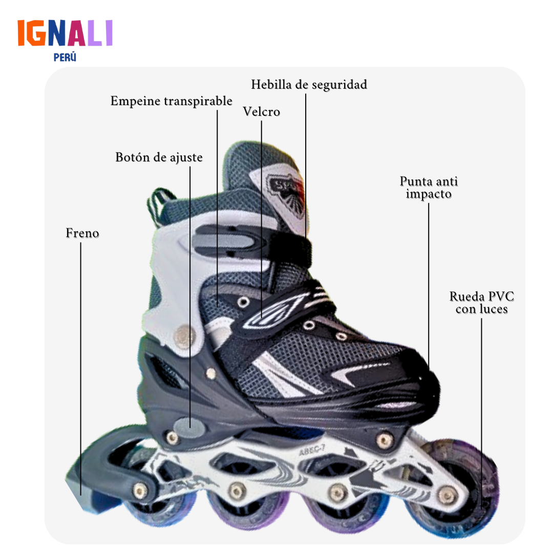 Patikids Abec 7 Black Racer