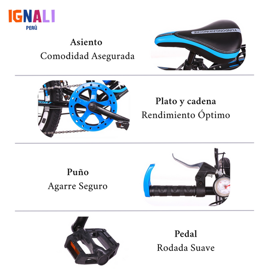 Bicicleta NITRO 20 Azul Neón