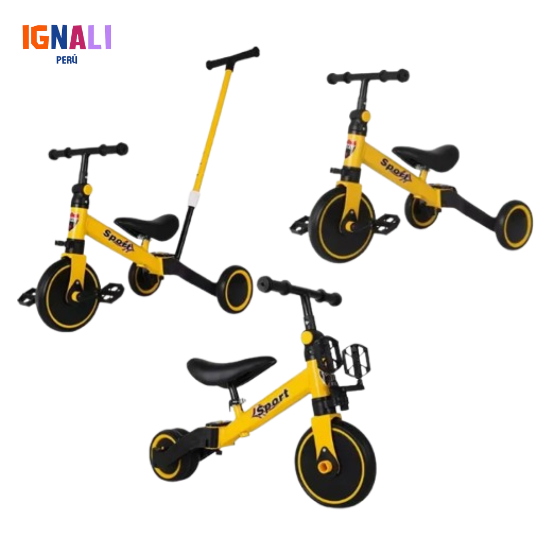 Triciclo 4 en 1 Amarillo