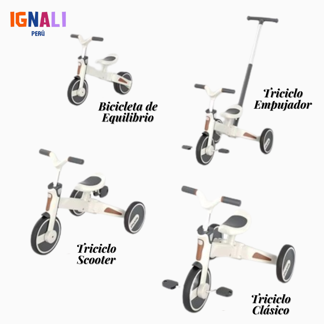 Triciclo 4 en 1 Premium Azul