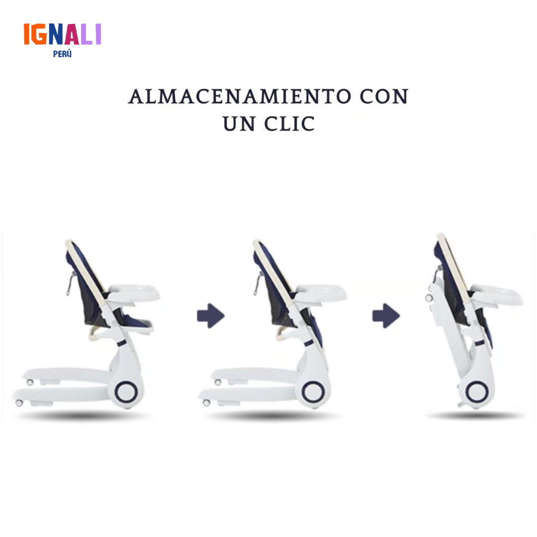 Silla de Comer 4 en 1 Premium Celeste