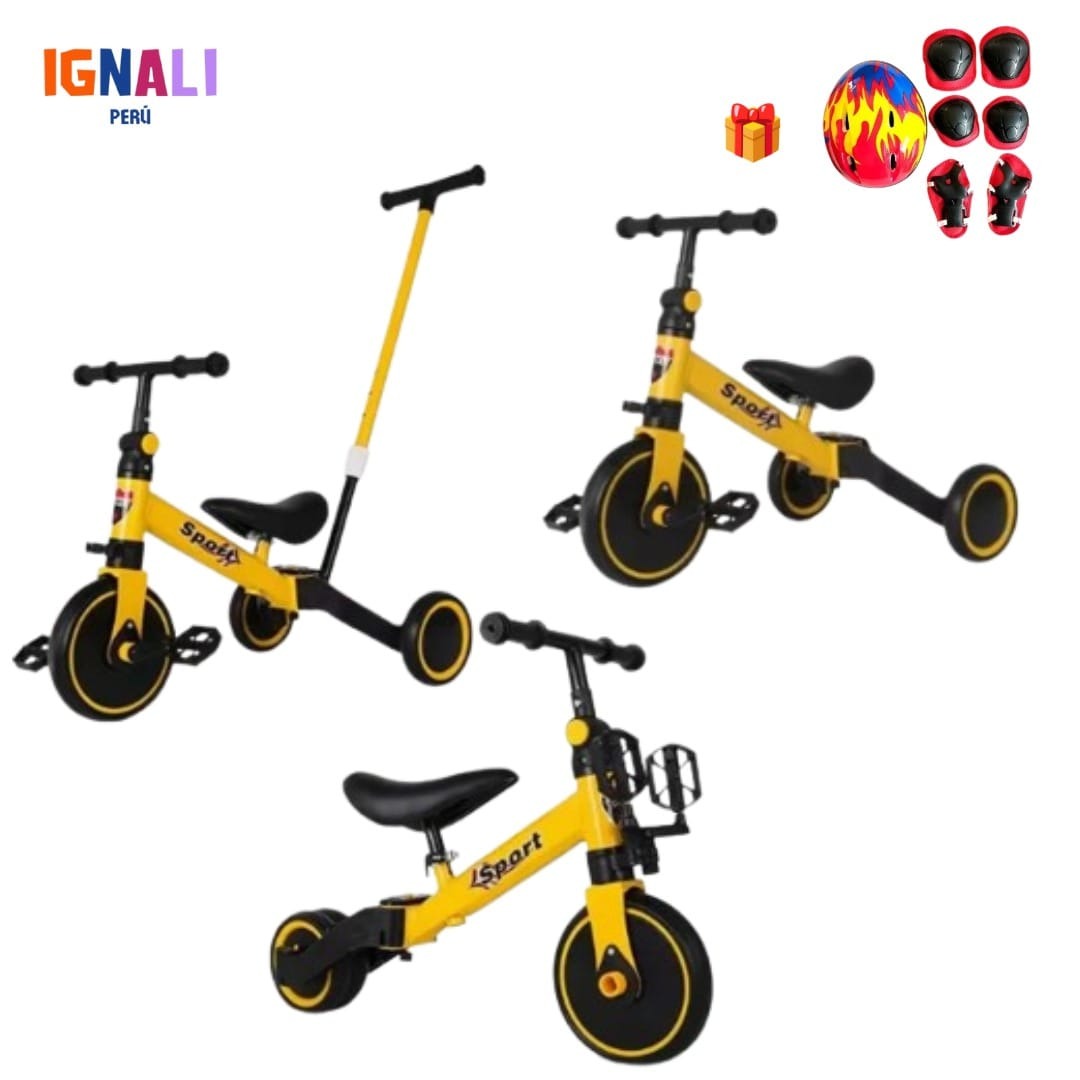 Triciclo 4 en 1 Amarillo